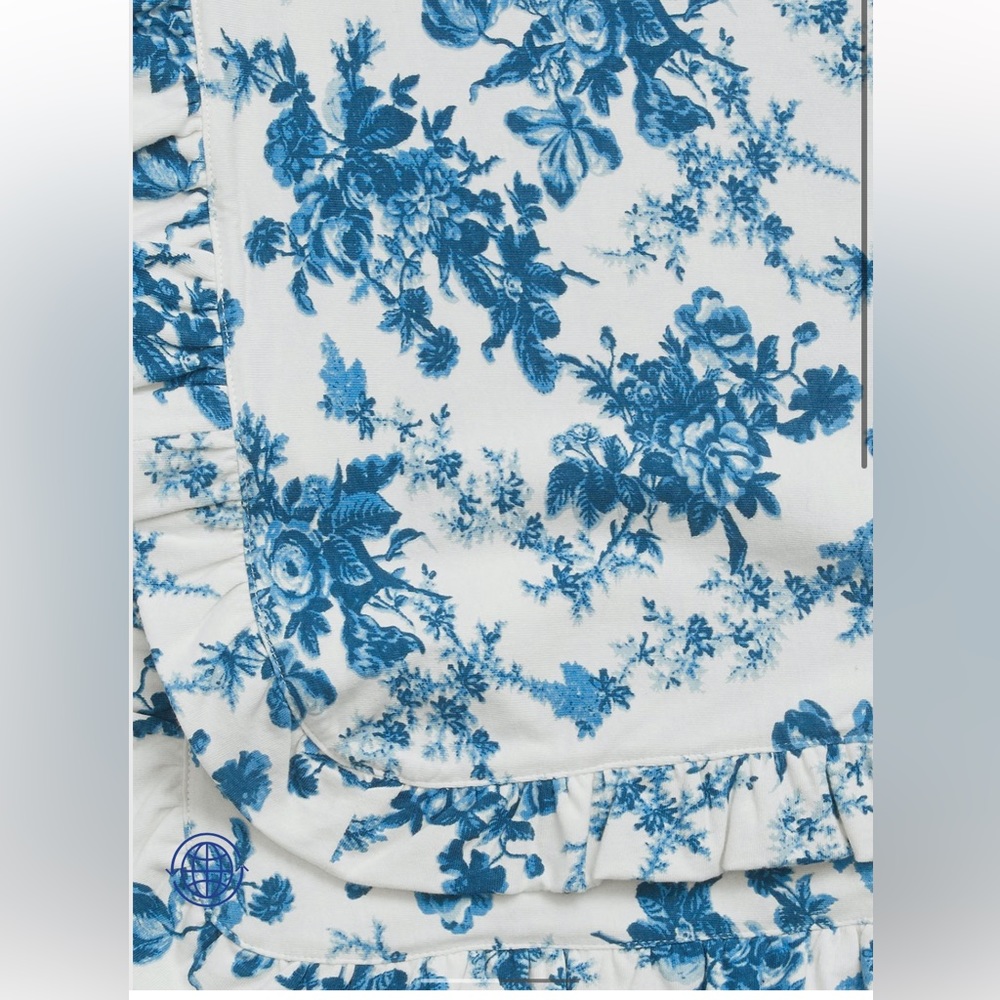 NWT Gap × LoveShackFancy Baby 100% Organic Cotton Floral Blanket